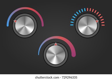 Realistic Temperature button knob switch. Vector illustration.