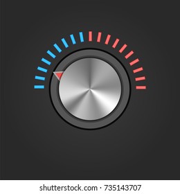 Realistic Temperature button knob switch. Vector illustration.