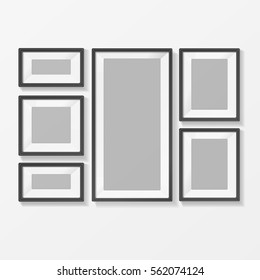 Realistic Template Blank Picture or Foto Frame for Interior. Vector illustration