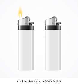 Realistic Template Blank White Lighter Empty Mock Up. Vector illustration