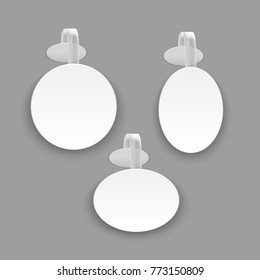 Realistic Template Blank White Round Advertising Wobbler Set Isolated on a Gray Background Empty Mock Up. Vector illustration