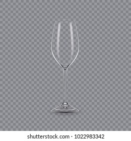 Realistic template of an empty transparent alcohol glass and mug. Template, glass package, mockup, layout, breadboard, empty glass, mugs, for drink champagne. Vector illustration isolated.