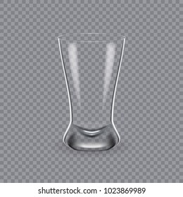 Realistic template of an empty transparent alcohol glass and mug. Template, glass package, mockup, layout, breadboard, empty glass, mugs, for drink vodka. Vector illustration isolated.