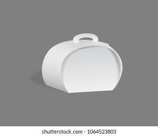 Realistic template, mockup of closed gift paper packaging, box round shape, holiday surprises, package. Surprise for birthday, lovers' day, Christmas. Vector illustration isolated.