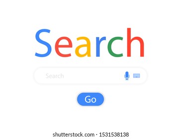 Realistic template search system on white background. Vector illustration.