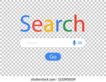 Realistic template search system on white background. Vector illustration.