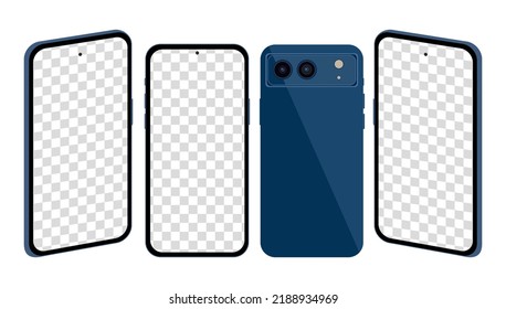 Realistic templates of modern smartphone. Vector phone mockup.