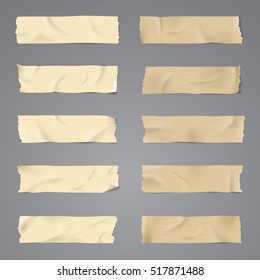 Realistic Ten Sets Vector Adhesive Tape Illustration