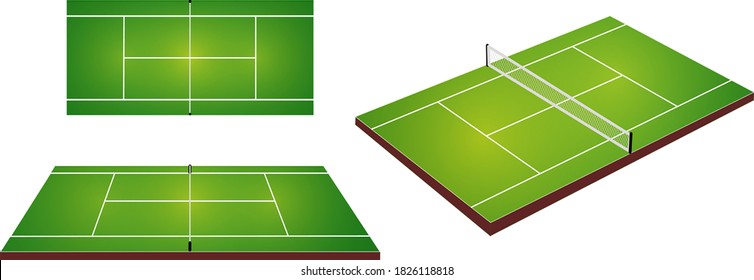 realistic tennis court vector graphics