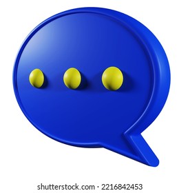 icono de burbuja de chat de texto realista diseño de representación 3d