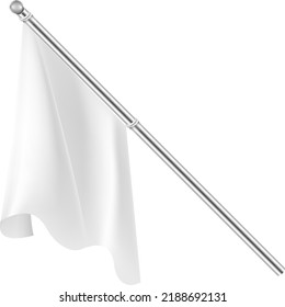 Bandera textil realista. Parodia de un polo de tela blanca