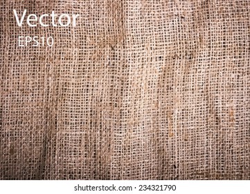 Realistic Texture Of Burlap, Canvas. Beige, Brown. Vector