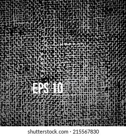 Realistic texture of burlap, canvas. Gray, vector