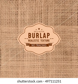 Realistic Texture Of Burlap, Sackcloth Burlap Background Vector 