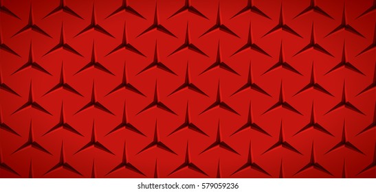 Realistic texture, red surface with slots in the form of stars, vector design background