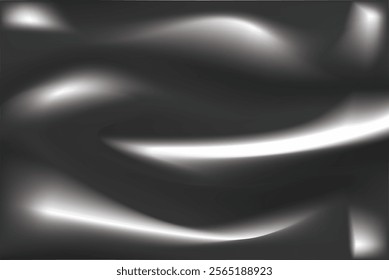 Realistic texture of silk background. Vector 3D texture of silk natural fabric with smooth pleats