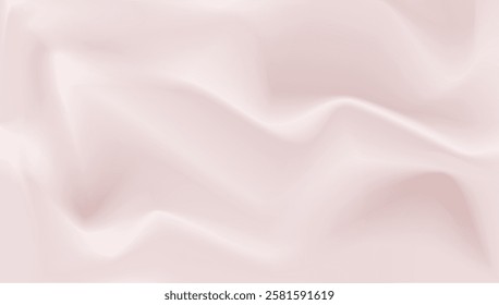 Realistic texture of silk background. Vector 3D texture of silk natural fabric with smooth pleats
