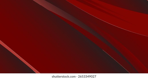 Textura realista do fundo de seda. Vetor 3D textura de seda tecido natural com pregas lisas, vermelho, gracioso, escuro e cor escarlate caro