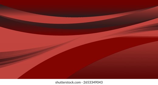 Textura realista do fundo de seda. Vetor 3D textura de seda tecido natural com pregas lisas, vermelho, gracioso, escuro e cor escarlate caro