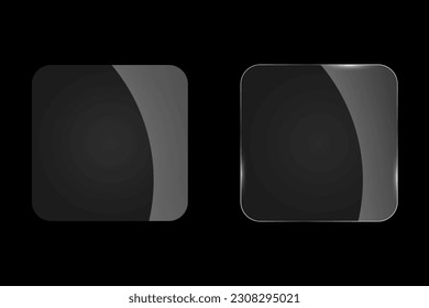 Realistic texture of square glass plates. Glare effect on glass for objects. Glare effect. Vector illustration.	