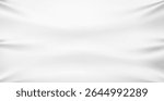 Realistic texture of textile. White fabric banner mockup. Stretched rectangular cloth. Canvas material with fold texture. Presentation drape creases. Vector empty