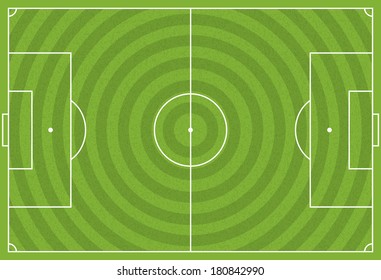 A realistic textured grass football / soccer field. Vector EPS 10. File contains transparencies.
