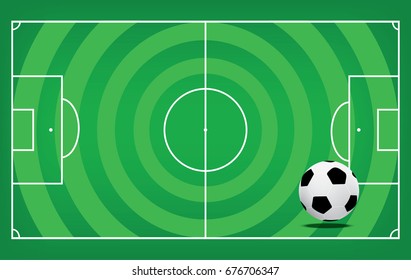 A realistic textured grass football / soccer field. Vector EPS 10. File contains transparencies.