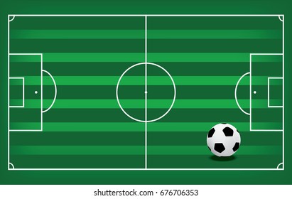 A realistic textured grass football / soccer field. Vector EPS 10. File contains transparencies.
