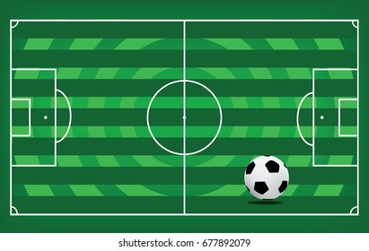 A realistic textured grass football / soccer field. Vector EPS 10. File contains transparencies.
