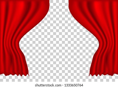 realistic theater curtains, stage cinema, red background template decorations, movie , ceremony , presentation , modern template windows backdrop , tranparant