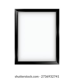 Realistic Thin Black Photo Frame Mockup with Minimal Vertical A3 A4 Poster Design