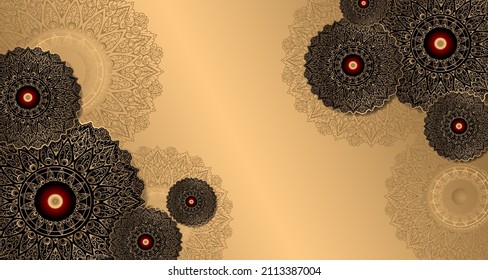 Realistic three dimensional arabic ornamental background 