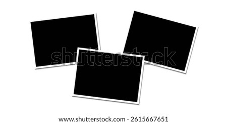 Realistic three photo frames for paper design. Old paper. Vector illustration. stock image. 