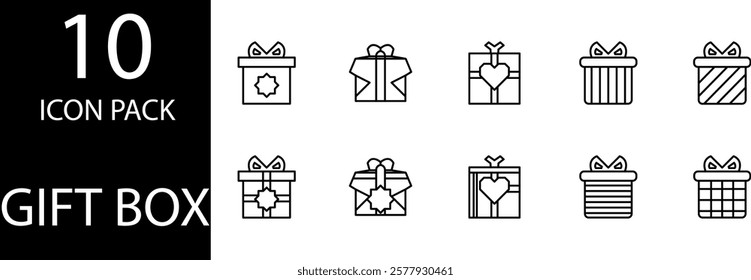 Realistic three-dimensional gift box icon, giving the impression of a lively and exciting surprise.