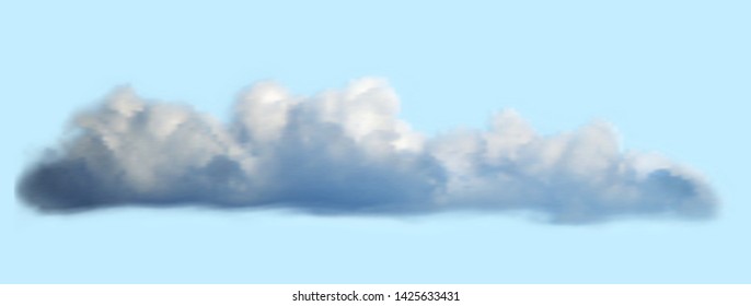 Realistic thunderclouds over blue sky background.