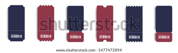 Realistic Tickes Set Blank Tickets Shadow Stock Vector (Royalty Free ...