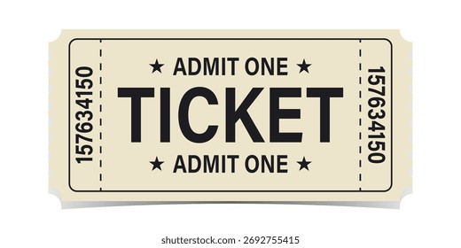 Entrada realista para festivais, evento, teatro, concerto, jogo.