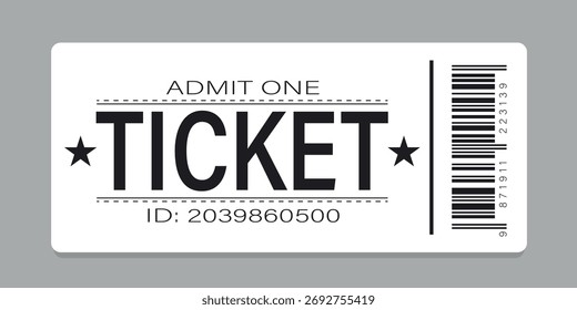 Entrada realista para festivais, evento, teatro, concerto, jogo.