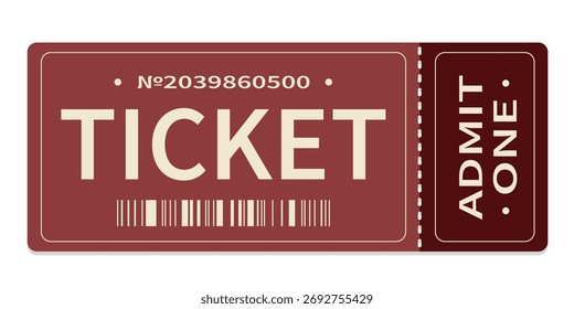 Realistic ticket admit for festivals, event, theater, concert, play.