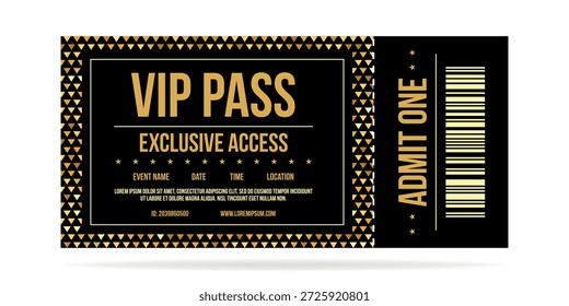 Entrada realista para festivais, evento, teatro, concerto, jogo.