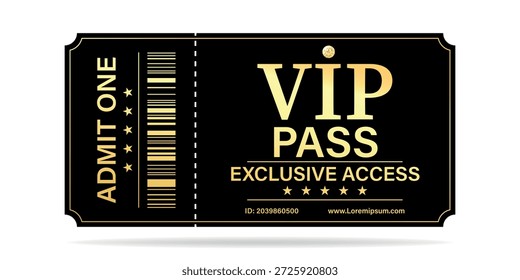 Entrada realista para festivais, evento, teatro, concerto, jogo.