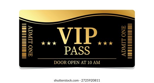 Entrada realista para festivais, evento, teatro, concerto, jogo.