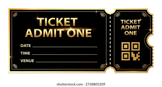 Realistische Eintrittskarte für Festivals, Event, Theater, Konzert, Spiel.