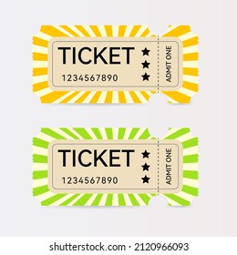 Realistic ticket icon in flat style
