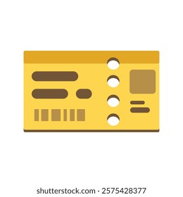 Realistic ticket isolated on white background. Retro ticket for travel, cinema, circus, movie, film, and carnival. Vector illustration. 