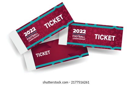 Realistic ticket template, realistic ticket for a soccer competition, vector