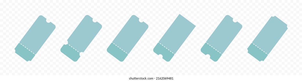 Realistische Ticketset. Coupon-Vektorsymbol-Set. Kollektion leerer Coupons. Leere Karten mit Schatten. Einzige Eintrittskarten, Vektorgrafik EPS10