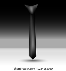 Realistic tie in black.Tie template.