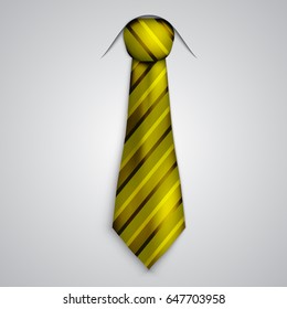 realistic tie isolated on a gray background. Vector illustration