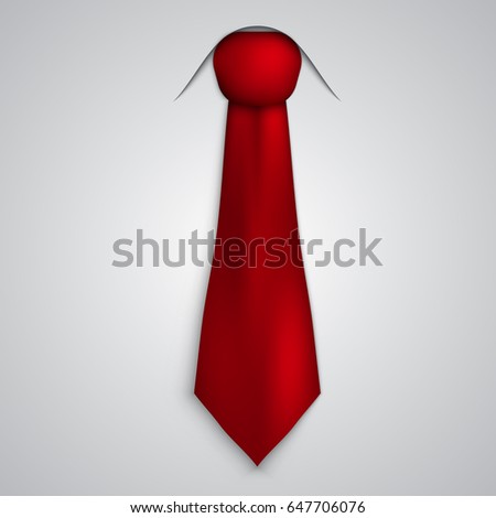 realistic tie isolated on a gray background. Vector illustration